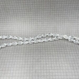 Clear Glass Faceted Drops Bead Strand